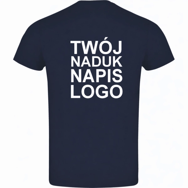 Męska koszulka T-shirt 100% miękka bawełna granatowa z twoim nadrukiem roz. L